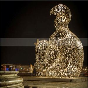 Esculturas Abstractas de Gran Tamaño para Exteriores, Modernas, Impermeables, Duraderas, de Acero Inoxidable, Diseño Art Deco, Multifuncionales, para Montar en el Suelo - Product Image 4