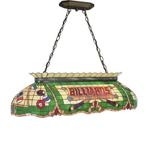 Hand-Crafted 55 ''Tiffany kính màu cắt hồ bơi bảng ánh sáng 6-Light Snooker và phòng bi-<span class=keywords><strong>a</strong></span> Đèn chùm Sản xuất tại Trung Quốc - Product Image 2