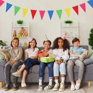 Factory Custom <b>Bunting</b> <b>Flags</b> Colorful Triangle Rectangle String Banner for Festival Birthday Party Celebration Home Decoration - Product Image 2