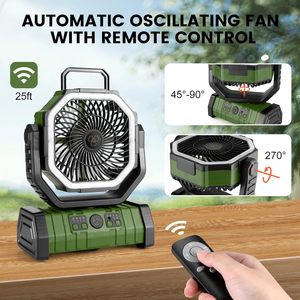 20000mAh Pin hoạt động quạt di động với LED ánh sáng móc bốn tốc độ điều khiển từ xa bảng cài đặt-cho bàn cắm trại <span class=keywords><strong>fan</strong></span> hâm mộ - Product Image 2