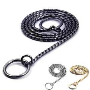 Kalung Rantai Anjing Bahan Stainless Steel Anti Gigit, Dapat Disesuaikan, untuk Latihan dan Jalan-Jalan di Luar Ruangan, Cocok untuk Hewan Peliharaan Kecil, Sedang, dan Besar - Product Image 3