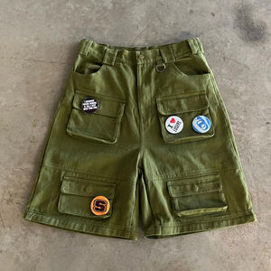 Pantaloni da lavoro personalizzati pantaloni larghi pesi massimi in cotone doppio ginocchio strappano pantaloni corti in jeans Cargo da lavoro per uomo - Product Image 3