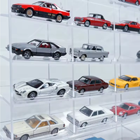 Vitrine murale personnalisable en acrylique transparent de haute qualité pour voitures miniatures à l'échelle 1/64 avec éclairage LED intégré, finition polie