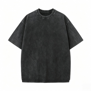 T-shirt surdimensionné délavé à l'acide pour hommes, en coton épais, à épaules tombantes, style vintage, impression personnalisée, vente en gros, fabricant OEM ODM - Product Image 2