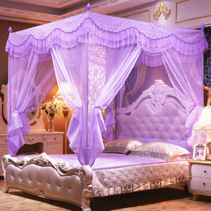 Bán Buôn Phòng Ngủ <span class=keywords><strong>Polyester</strong></span> Khung Thép Không Gỉ Hình Chữ Nhật Công Chúa Ren Vua Kích Thước Giường Đôi Muỗi Net - Product Image 5