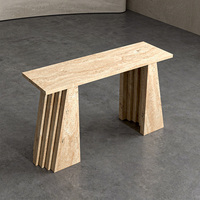 Table console en marbre à pieds coniques superposés Dream Home, buffet en pierre empilée pour une décoration d'entrée contemporaine