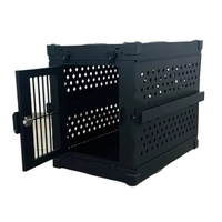 Cages à chiens en métal empilables en gros, cages en aluminium pliables pour animalerie, abri, aéroport, commande en gros, réduction