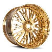 Jeu de 3 jantes forgées en alliage d'aluminium à finition brillante, multi-rayons, 24x9 24x10 26x10 28x9 28x10 5x127 5x127.5 5x120.65, Nouveau modèle compatible 80s 90s