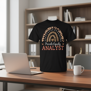 T-shirt Leopard Rainbow per analisti di private equity, per adulti, unisex, nera - Product Image 3