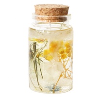 Bougie de pot en verre parfumée d'aromathérapie de fleurs séchées de cire de gel de cristal faite à la main d'usine pour Diwali et barres