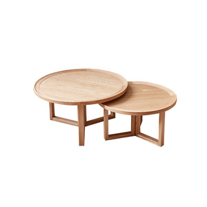 Aoga Furniture Ash Wood Solid Wood <b>Coffee</b> <b>Table</b> Round Nesting Living Room Modern Minimalist Tea <b>Table</b> <b>Small</b> Size - Product Image 5