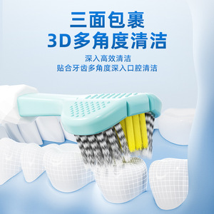 Ecome Toothbrush 3Pcs Soft Bristle Three Head Adult Manual Toothbrush Deep Clean <b>Gum</b> Protection Home Use - Product Image 3