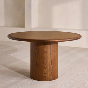 Set di <span class=keywords><strong>Tavolo</strong></span> da Pranzo e Sedie di Design Lussuoso Moderno Retrò con Base in Legno di Burl per Villa, Soggiorno e Cucina, 6 Posti - Product Image 3