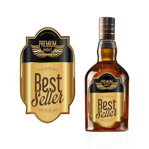 Wholesale Custom Adhesive Embossed Gold Foil Wine Whiskey 3D <strong>Label</strong> Stickers Luxury Brand Textured for Private Luxury Red Wine - Product Image 5