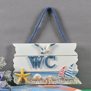 ที่แขวนป้ายไม้สไตล์เมดิเตอร์เรเนียนสุดสร้างสรรค์สำหรับห้องน้ำป้ายคริสมาสต์สัญลักษณ์ติดประตูมหาสมุทรงานฝีมือธรรมชาติสำหรับห้องน้ำ - Product Image 5