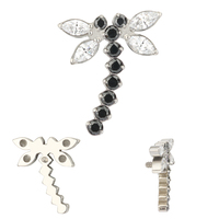 GZN Factory Prices Titanium Dragonfly Shape Labret Earring Lip Ring Earring Body Jewelry