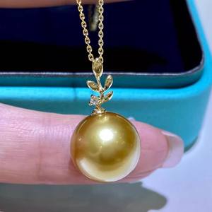 Accessoires en perles DIY, support vide en argent S925 avec pendentif feuille tendance et perles rondes de 9 à 13 mm, 31361DIY, pendentifs et breloques d'accessoires - Product Image 3