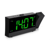 Modernes 1,8 Zoll LED-Display Elektronische Projektions-Digitaluhr PLL FM-Radio Dualer Wecker USB-Ladeanschluss 12-Stunden-Anzeige