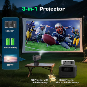 Proyektor Mini Portabel Outdoor 15600 MAh Isi Ulang, Mendukung 4K 250ANSI, Proyektor Video Game Android Pintar dengan Baterai Internal - Product Image 6