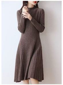 Thanh Lịch Mù<span class=keywords><strong>a</strong></span> Đông Dày Dệt Kim Midi Cao Cổ Cao Cổ <span class=keywords><strong>A</strong></span>-Line Ăn Mặc Cho Phụ Nữ - Product Image 2