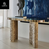 Meubles de salon personnalisés de style design pour la maison moderne Table console d'angle avec dessus en marbre créatif et sens avancé
