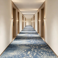 Nouveau tapis de moquette en polyester pour construction hôtelière, entièrement résistant à l'usure, personnalisable OEM, échantillon gratuit, conception personnalisée gratuite pour couloirs d'hôtels