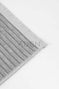 Tapis d'intérieur en chenille rayé gris Luna, vente en gros, 7 mm, lavable, antidérapant, écologique, adapté aux animaux domestiques, polyester et coton, moderne, poils courts - Product Image 3