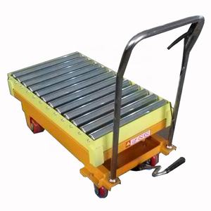 हाइड्रोलिक उठाने रोलर कन्वेयर मैनुअल हाइड्रोलिक उठाने तालिका ट्राली - Product Image 2