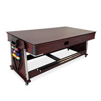 Nouvelle table de jeu multifonctionnelle 4 en 1 de couleur marron Table de billard de 7 pieds avec jeu de salle à manger de hockey sur air de ping-pong