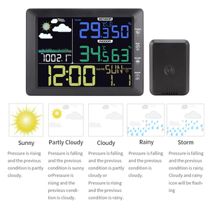 Factory Price Digital Wall <strong>Clock</strong> Wireless Color <strong>Barometer</strong> Thermometer Hygrometer Weather Station <strong>Clock</strong> - Product Image 4
