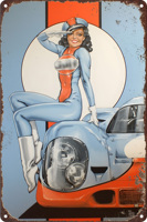 Décoration Murale 20x30 Plaque Métallique Vintage Voiture Moto Faible MOQ Affiche Auto Collection Art pour Man Cave Garage