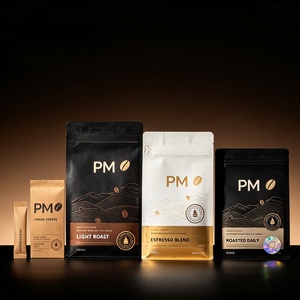 บรรจุภัณฑ์เมล็ดกาแฟแบบย่อยสลายได้ ถุงกาแฟพิมพ์ลายตามสั่งพร้อมวาล์ว ถุงกระดาษคราฟท์สีน้ำตาลเคลือบ PLA เป็นมิตรกับสิ่งแวดล้อม - Product Image 3
