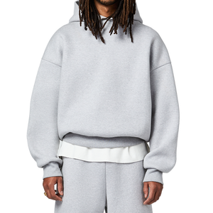 高级棉420 Gsm法国特里方形连帽衫男女通用制造商定制重量级裁剪空白超大连帽衫男 - Product Image 1