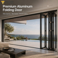 Porte pliante en aluminium à rupture de pont thermique NFRC, double vitrage, système de patio extérieur, pour projets résidentiels et villas
