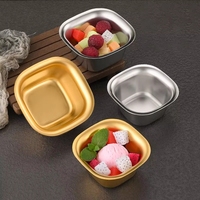 Assiettes en acier inoxydable doré personnalisées, coupes à sauce, bols coréens pour mélanger et tremper