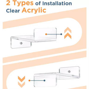 Custom Clear Acrylic <b>Floating</b> Shelf for Display Racks for Collectors Direct from Factory - Product Image 2