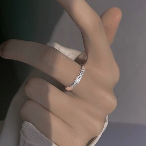 S925 Sterling Silver Irregular Textured <b>Open</b> <b>Ring</b> For Women's Index Finger Minimalist Jewelry Gift - Product Image 1