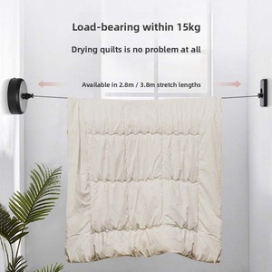 Tendedero de Ropa Multifuncional de Acero Inoxidable para Montar en la Pared con Cuerda Ajustable y Retráctil de Alta Resistencia - Product Image 3