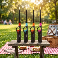 Briquet Électrique Portable à Flamme Turbo, Rechargeable au Butane, Idéal pour Cuisine, Bougies, Barbecue, Réchaud de Camping - Nouveauté Promotionnelle
