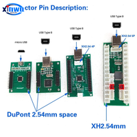 Manette de jeu DIY Xinmotek pour 2 joueurs, joystick Sanwa, encodeur USB, puce à délai nul, PS/3 Raspberry Pi, machine à poussoir à pièces d'arcade