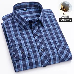 OEM/ODM Camisas Hombre A Cuadros High Quality Cotton Silm Fit Yarn Dyed Turndown Collar Comfortable Customized Men's Plaid Shirt