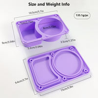 Boîte de conservation alimentaire pliable en silicone de qualité alimentaire, double compartiment, réutilisable, anti-fuite, sans BPA, écologique, compatible lave-vaisselle