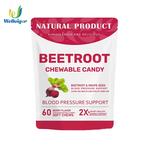 Bonbons à mâcher antioxydants naturels de betterave de marque privée avec saveur de baies de pépins de raisin bonbons doux à faible teneur en quantité minimale de commande - Product Image 1