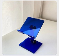Support de téléphone portable carré en acrylique pliable, réglable en hauteur, avec base antidérapante, pour chambre et bureau (vente en gros)
