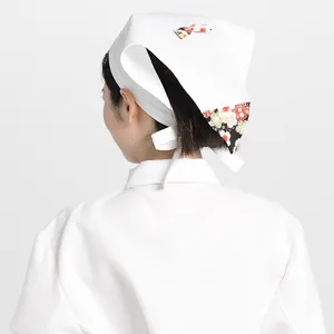 Japanese cooking casual head set hat scarf for women kitchen