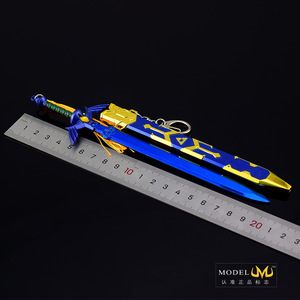 Épée de maître de Link d'inspiration <span class=keywords><strong>Zelda</strong></span> de 22cm, réplique complète en alliage de zinc, lame bleue avec gaine, décor à collectionner, modèle d'<span class=keywords><strong>arme</strong></span> fantastique - Product Image 4
