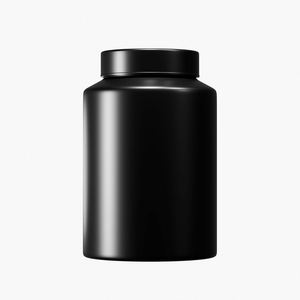 Pot de stockage en plastique noir à large ouverture avec bouchon à vis pour protéines en poudre de fitness et gain musculaire, 1L, 3L, 5L, 7L, 10L, avec tamis - Product Image 1