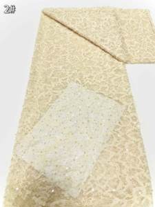 신부 소재를위한 럭셔리 와인 컬러 페르시 얇은 명주 그물 레이스 - Product Image 3