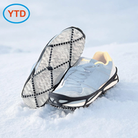 Crampons à glace en acier allié de 1,2 mm, élastiques, anti-légères, faciles à mettre et à enlever, avec languette de talon, adhérence à 360 degrés pour neige et glace hivernale