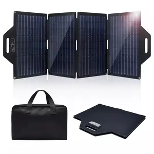 Mini panel solar móvil flexible para exteriores, panel solar plegable de 12v y 100w